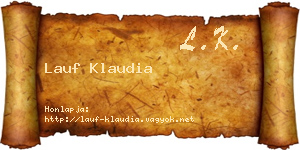 Lauf Klaudia névjegykártya